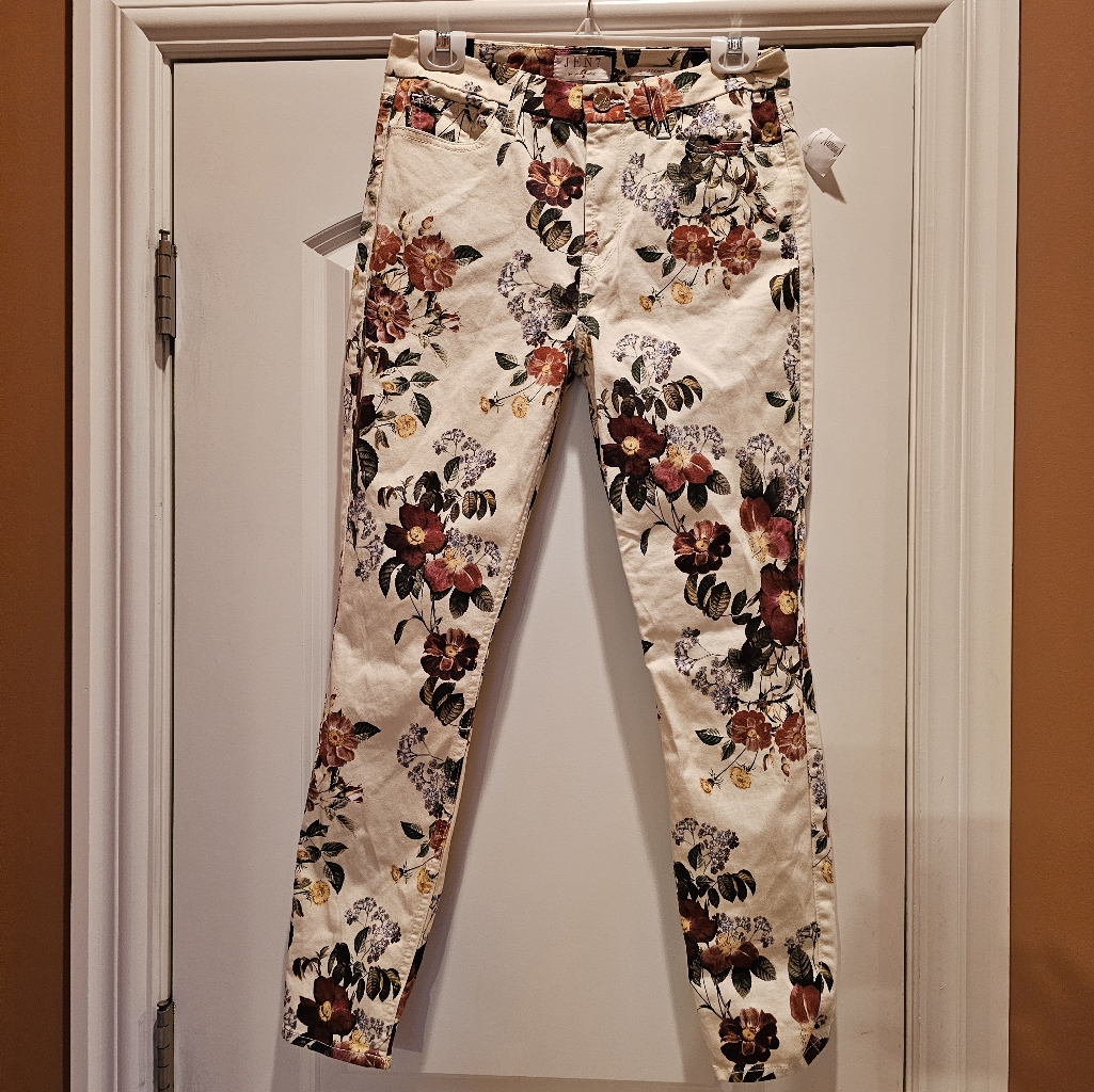 Jen7 Ankle Skinny Floral Jeans